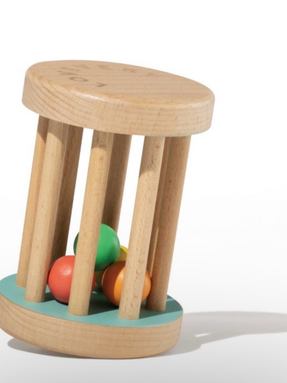 Wooden Rattle Roller Toy with Multicolor Beads & Rolling Rattle Teether